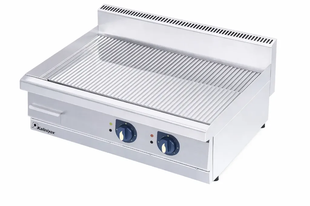 Piastra Grill Elettrica Rigata Cromata