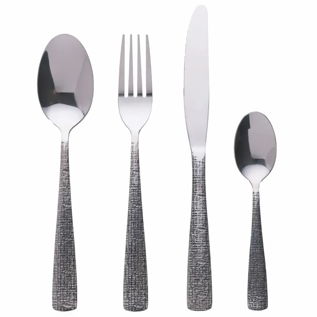 TEXTURE SET 24PCS POSATE SILVER LUCIDO