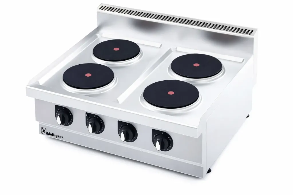 fornello elettrico professionale a piastre tonde – 4 zone di cottura