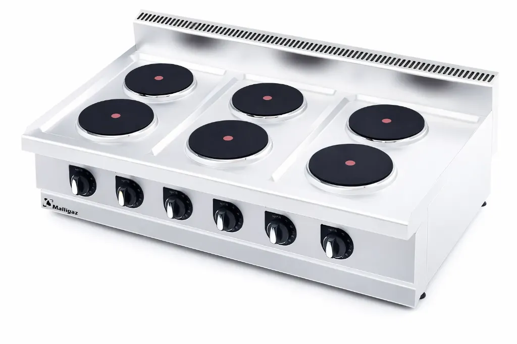 C1270E – Fornello elettrico professionale a piastre tonde (6 piastre)