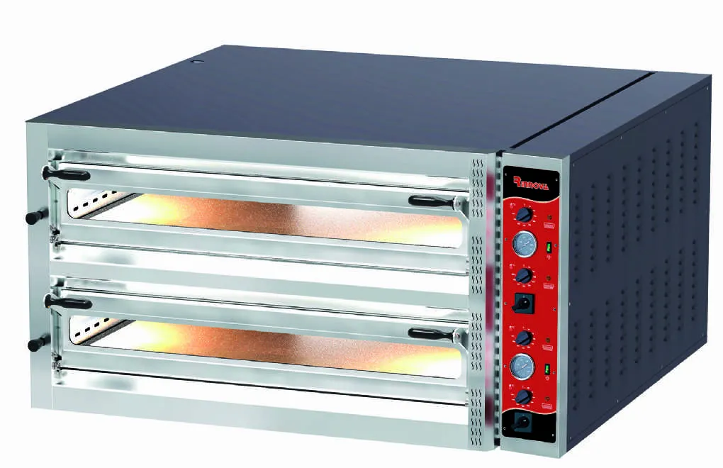 Forno Pizza Elettrico Professionale E9352A – Doppia Camera, 18 Pizze Ø35 cm, Controllo Analogico