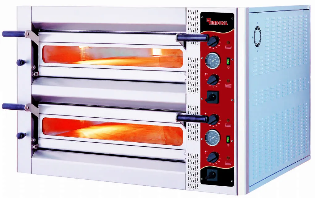 Forno Pizza Elettrico Professionale E4302A – Doppia Camera, 8 Pizze Ø30 cm, Controllo Analogico